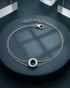 Rhodium Plated Double Chain Halo Bracelet