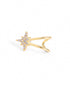 18kt Gold Plated CZ Star Half Hoop Earring