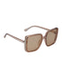 Women Nude & Silver Toned UV Protected Clear Lens Oversized Sunglasses