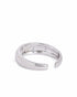 Rhodium Plated Contemporary Sapphire Studded Adjustable Ring