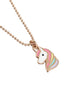 925 Sterlin Silver 18kt Rose Gold Plated Enamel Unicorn Pendant and Chain