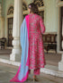 Women Fuchsia Paisley Printed Pure Cotton Kurta With Printed Trouser And Dyed Dupatta