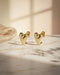 18kt Gold Plated Heart Half Hoop Earring
