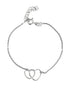 925 Sterling Silver Rhodium Plated Entangled Heart Charm Bracelet