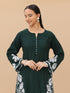 Saba Chikankari Kurta Set in Modal Silk -Green
