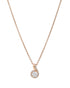 18KT Rose Gold Plated CZ Solitaire Swirl Pendant with Chain