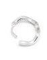 925 Sterling Silver Rhodium Plated Pink CZ Contemporary Wave Earring