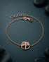 18kt Rose Gold Plated CZ Tree of Life Charm Bracelet