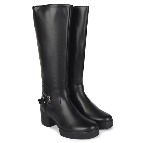 Women's Tall Riding Boot with Buckle Accent