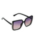 Women Black & Silver Toned UV Protected Gradient Lens Oversized Sunglasses