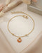 18kt Gold Plated Organic Enamel Charm Adjustable Bracelet