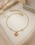18kt Gold Plated Organic Enamel Charm Adjustable Bracelet