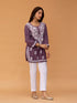 Saba Chikankari Short Kurta in Rayon cotton - Purple