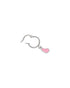 925 Sterling Silver Rhodium Plated Dangling Heart Enamel Hoop Earring