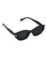Women Black & Silver Toned UV Protected Black Lens Oval Sunglasses