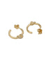 18kt Gold Plated CZ Trendy Knot Half Hoop Earring
