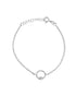 925 Sterling Silver Rhodium-Plated CZ Studded Evil Eye Charm Bracelet