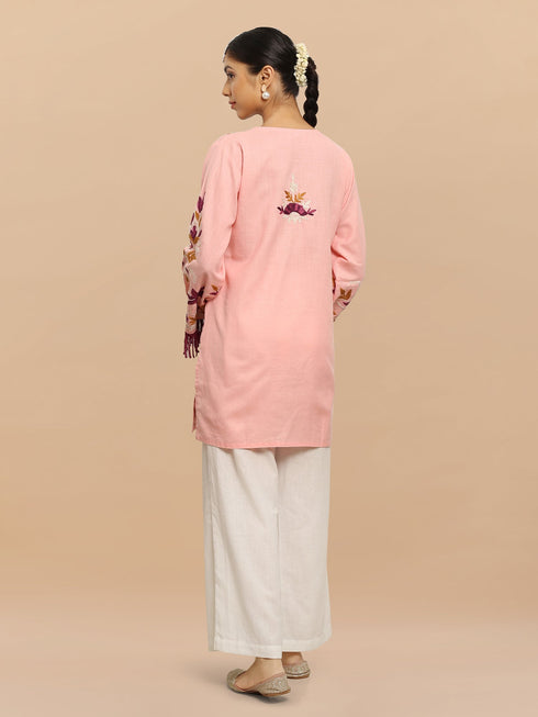 Falak Kashmiri Short Kurta - Pink