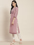 Women Pink Ethnic Motifs Printed Staight Kurta