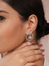 925 Sterling Silver Rhodium Plated Chandbali Drop Earrings