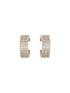 White Rhodium AD Studded C Shaped Minimal Bali Studds Earrings