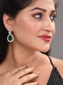 Silver Plated Green drop Earrings