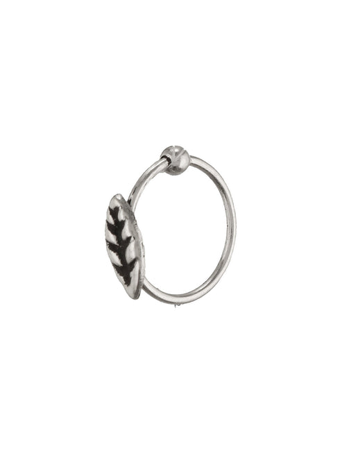 925 Sterling Silver Oxidised Leafy Nose Pin Studs For Women