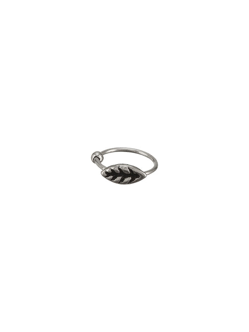 925 Sterling Silver Oxidised Leafy Nose Pin Studs For Women