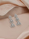 925 Sterling Silver Rhodium Plated CZ Pyramid Drop Earrings