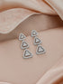 925 Sterling Silver Rhodium Plated CZ Pyramid Drop Earrings