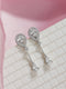 925 Sterling Silver Rhodium Plated Pear Drop Earrings