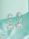 925 Sterling Silver Cubic Zirconia Studded Jhumka Earrings