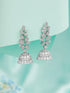 925 Sterling Silver Cubic Zirconia Leafy Jhumka Earrings