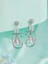 925 Sterling Silver Rhodium Plated CZ Jhumka Earrings