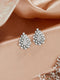 925 Sterling Silver Rhodium Plated Cubic Zircon Pear Shaped Studds Earrings