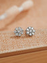 925 Sterling Silver Sterling Silver Cubic Zirconia Floral Studds Earrings