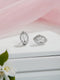 925 Sterling Silver Cubic Zirconia Oval Marquis Studds Earrings