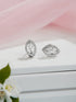 925 Sterling Silver Cubic Zirconia Oval Marquis Studds Earrings