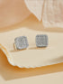 925 Sterling Silver Cubic Zirconia Square Studds Earrings