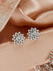 925 Sterling Silver Cubic Zirconia Flora Circle Studds Earrings
