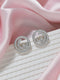 925 Sterling Silver Cubic Zirconia Concentric Circle Studds Earring
