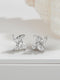 925 Sterling Silver White CZ studded Rhodium Plated Floret Studds Earrings