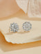 925 Sterling Silver CZ Studded Rhodium Plated Floral Clustered Studds Earrings