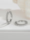 925 Sterling Silver Rhodium Plated CZ Studded Classic Hoop Earrings