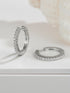 925 Sterling Silver Rhodium Plated CZ Studded Classic Hoop Earrings
