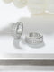 925 Sterling Silver Rhodium Plated CZ Studded Small Hoop Earrings