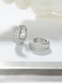 925 Sterling Silver Rhodium Plated CZ Studded Small Hoop Earrings