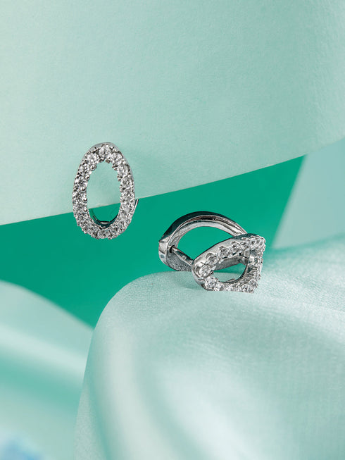 925 Sterling Silver Rhodium Plated minimal Bali Studds Earrings