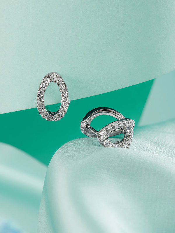 925 Sterling Silver Rhodium Plated minimal Bali Studds Earrings