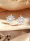 925 Sterling Silver Zircon & Pearl Embellished Minimal Floral Studds Earrings